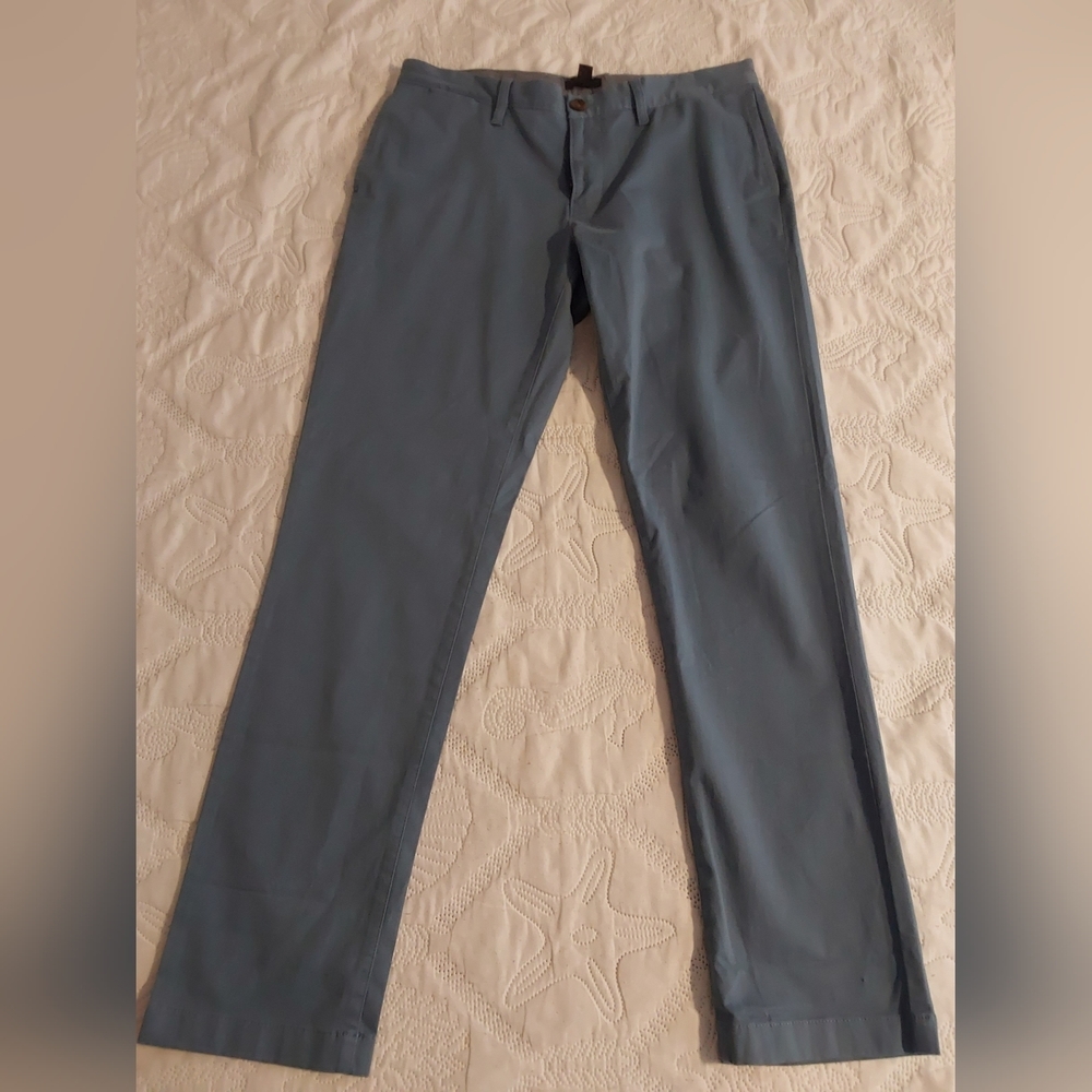 14th and Union Pants, Mens Slim Fit, Stretch Chino Blue Pants Size 33W X 32L